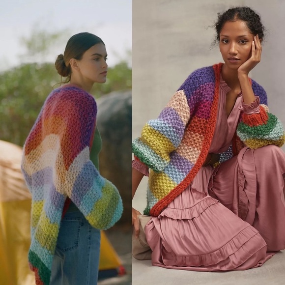 Anthropologie rainbow cardigan new without tags one size - Picture 2 of 11